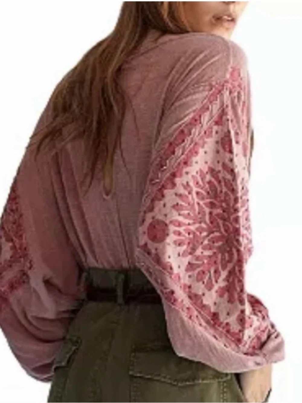 Free People dusty pink boho blouse